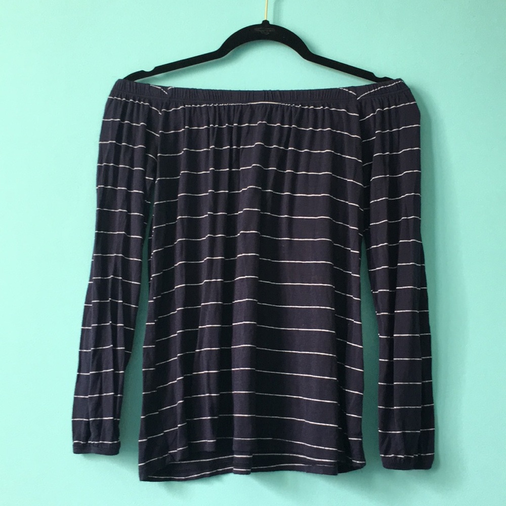 Hollister off the shoulder striped shirt